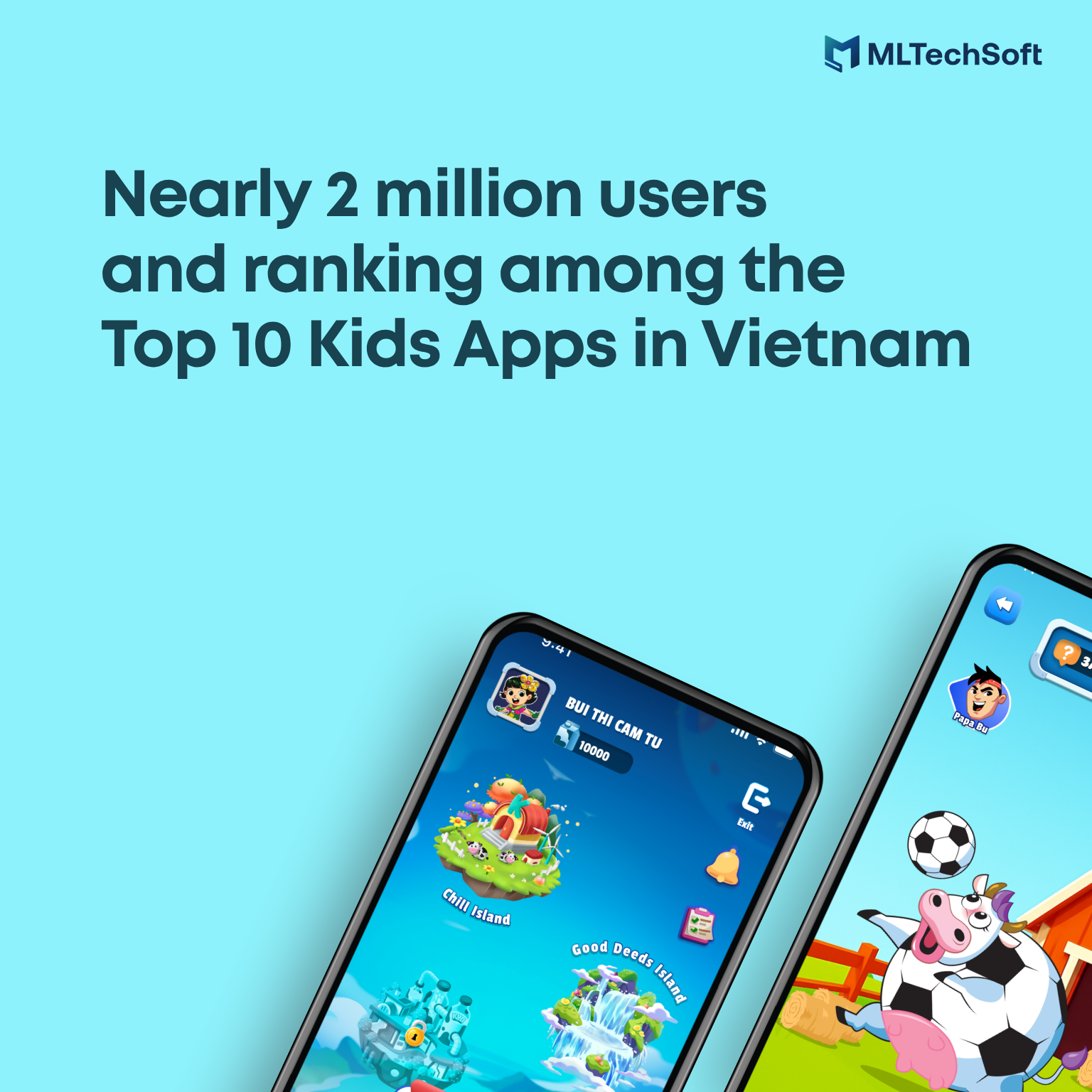 Ranking chart of Vietnam’s Top 10 Kids Apps with LOF App highlighted